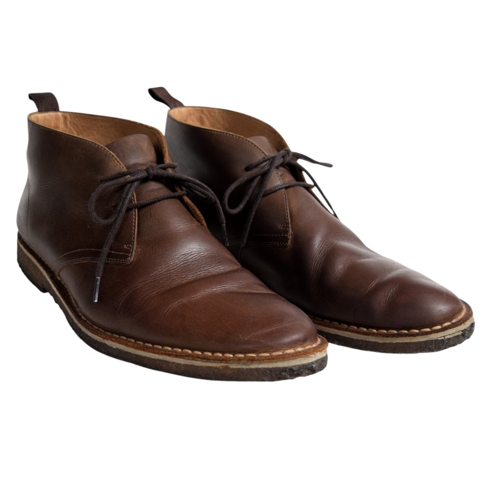 Nordstrom Mens Shop Brown Leather Chukka Boots 12M Ankle Shoes M29419 Brazil